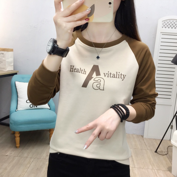 Splice spring T-shirt all-match hoodie for women