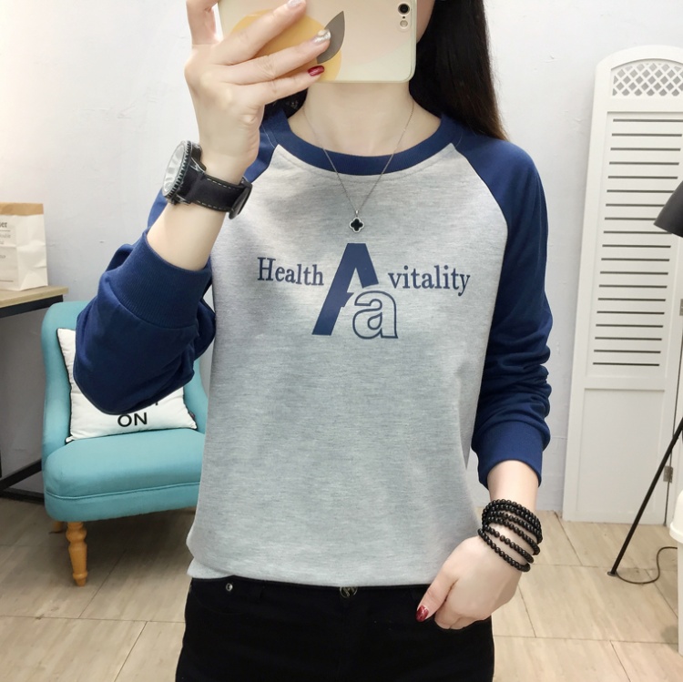 Splice spring T-shirt all-match hoodie for women