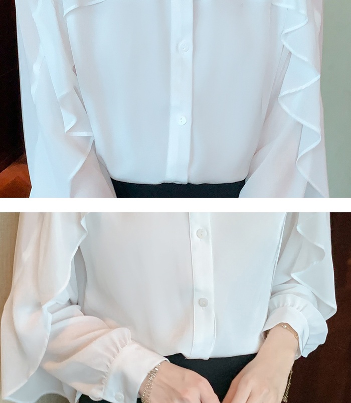 Beading long sleeve tops all-match shirt for women