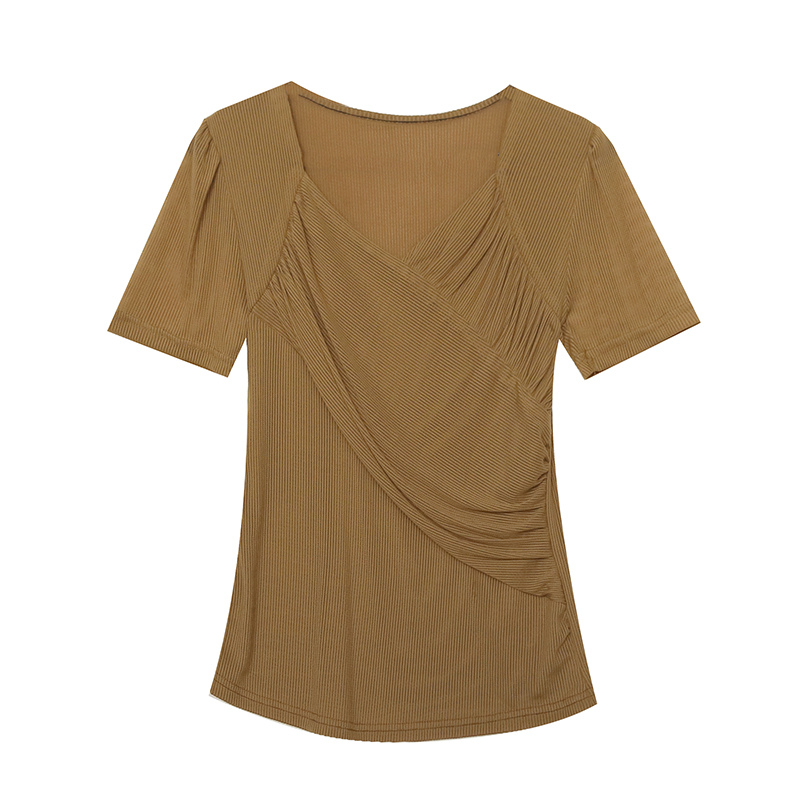 Slim fashion T-shirt V-neck small shirt for women