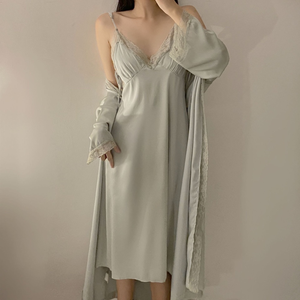 Sexy long nightgown homewear thin pajamas for women