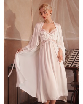 Sling pajamas long sleeve nightgown a set for women