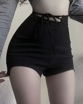 Black straight bandage pants Casual spicegirl slim shorts