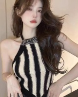 Korean style spicegirl halter autumn short knitted vest