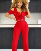 Temperament jumpsuit strapless long pants for women