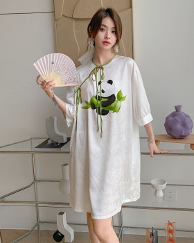 Lovely summer pajamas silk night dress for women