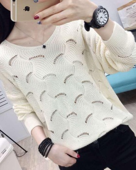 Thin V-neck sweater loose wears outside tops for women