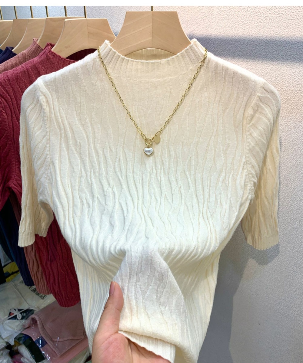 Patterns slim sweater round neck bottoming shirt