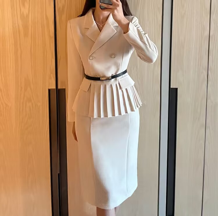 Korean style dress spring business suit 2pcs set