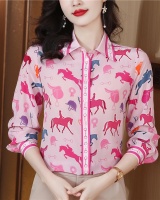 Pink silk shirt real silk France style tops for women
