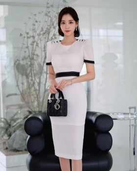 Korean style mixed colors slim temperament package hip dress