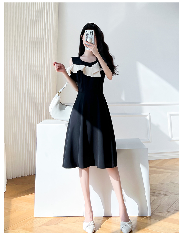 Strapless slim fat stereoscopic mixed colors dress