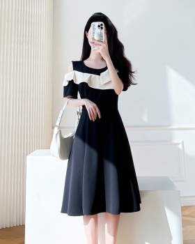Strapless slim fat stereoscopic mixed colors dress