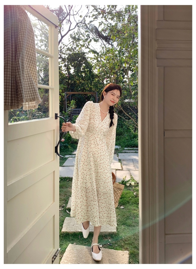 Spring and summer long France style romantic dress