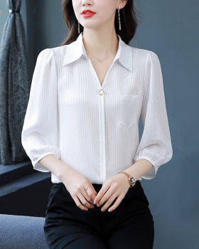V-neck Cover belly tops short sleeve shirt for women