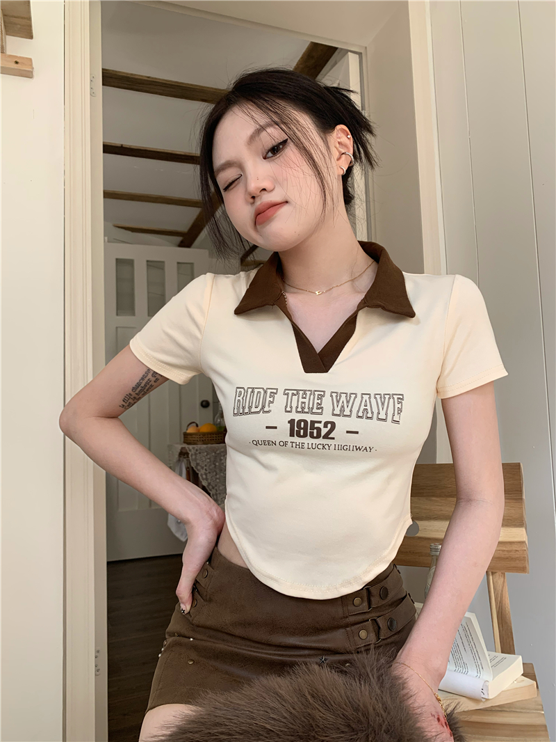 Printing short T-shirt letters tops