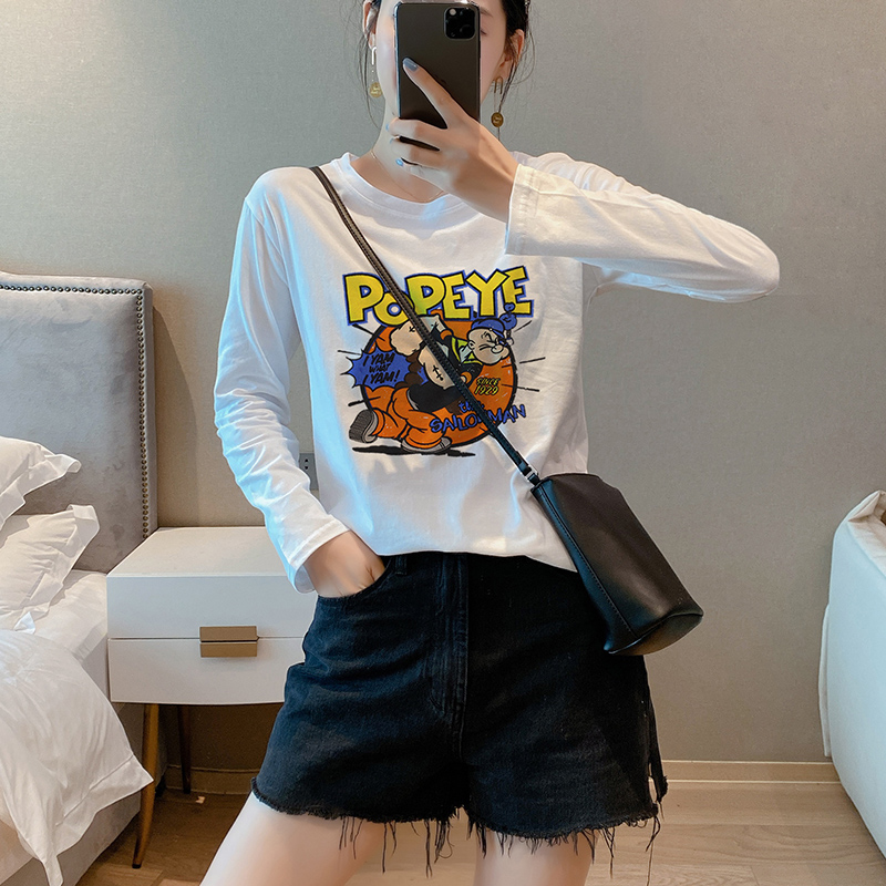 Pure cotton tops spring and autumn T-shirt for women
