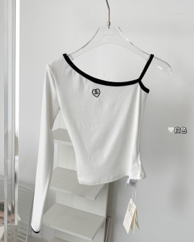 Slim accent tops mixed colors T-shirt for women