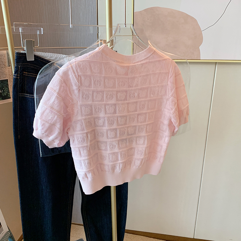 Fashion and elegant pink tops short T-shirt for women