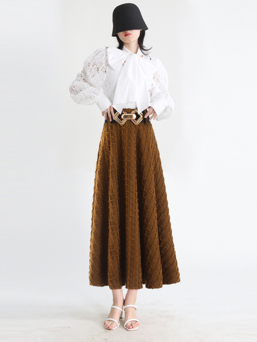 Fashion high waist spring skirt patterns retro slim long skirt
