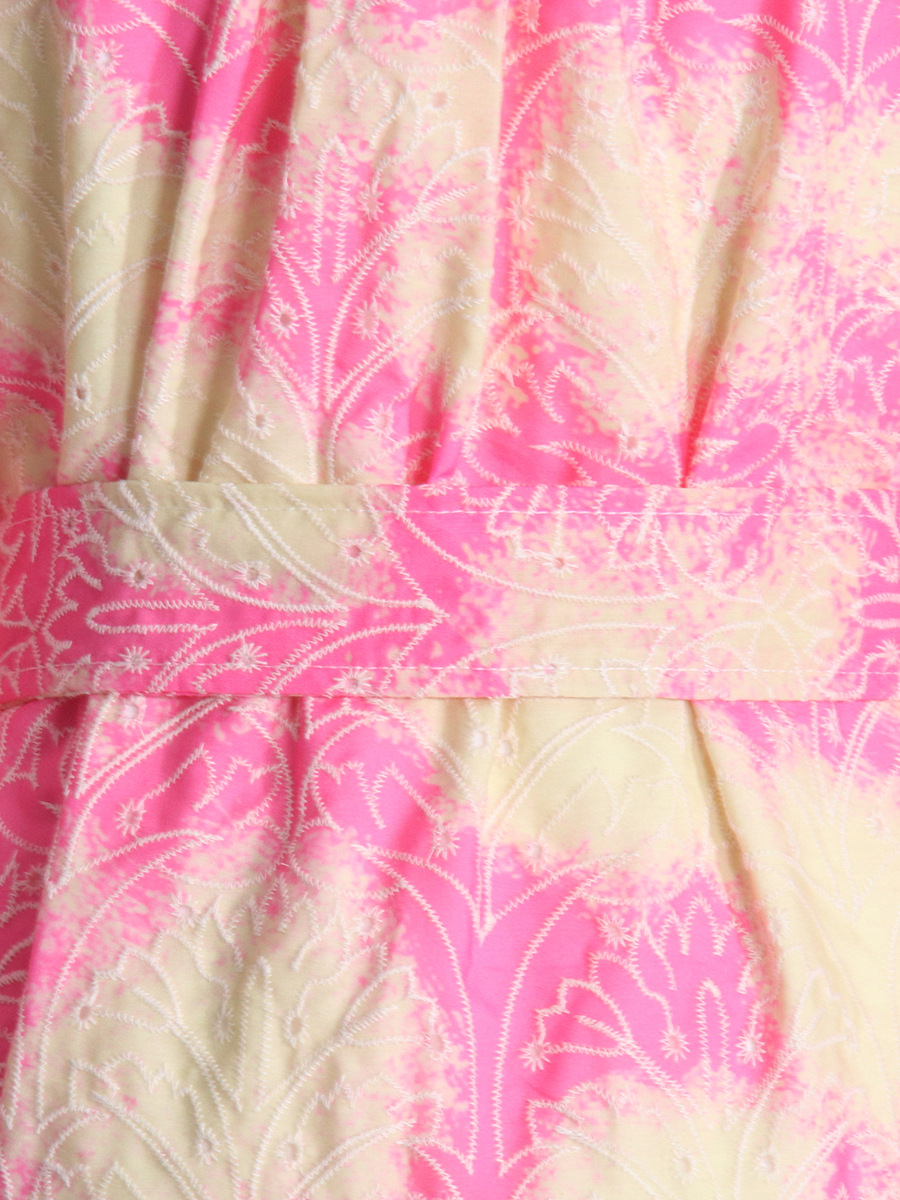 Short pink spring belt long sleeve fresh dress for women