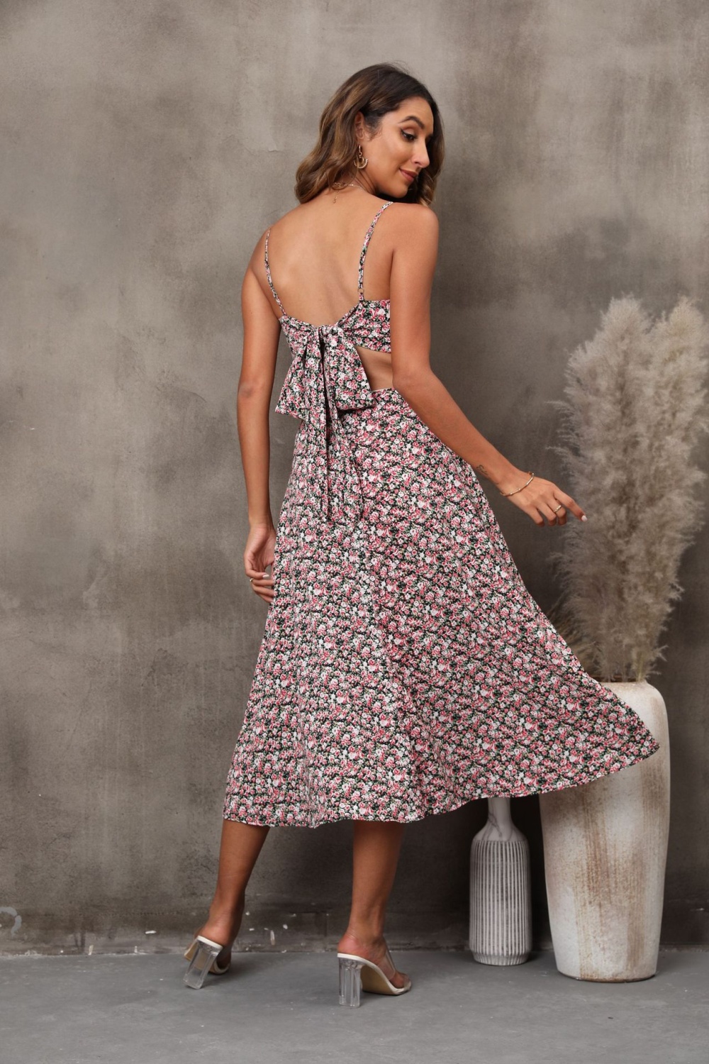 Spring and summer dress printing long dress for women