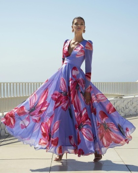 Spring and summer long dress European style formal dress
