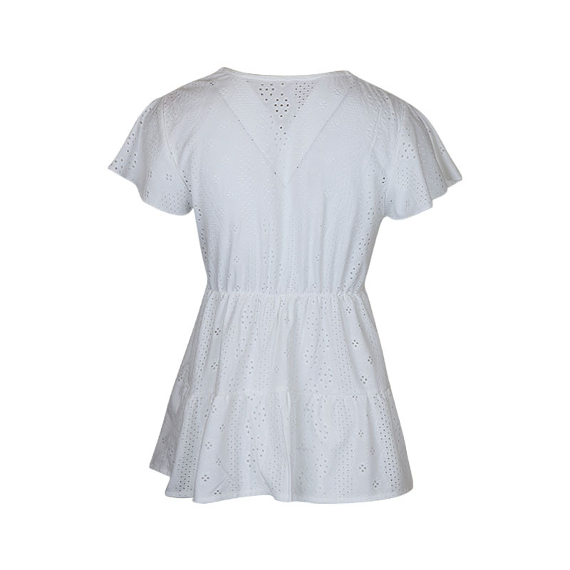 Casual fashion European style shirt summer white tops