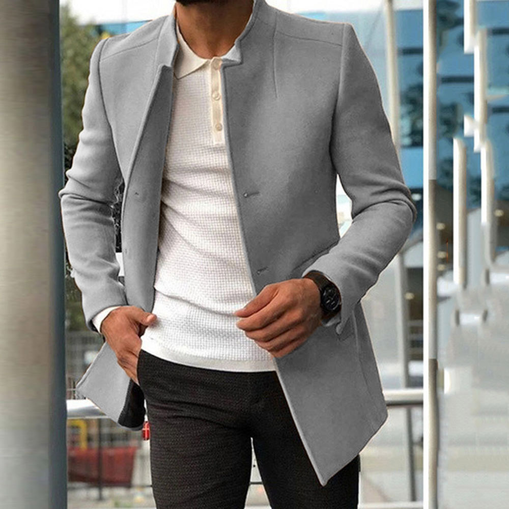Fashion slim business suit Casual pure overcoat for men