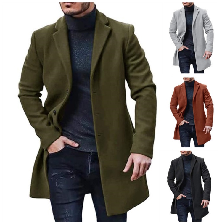 European style woolen coat woolen windbreaker for men