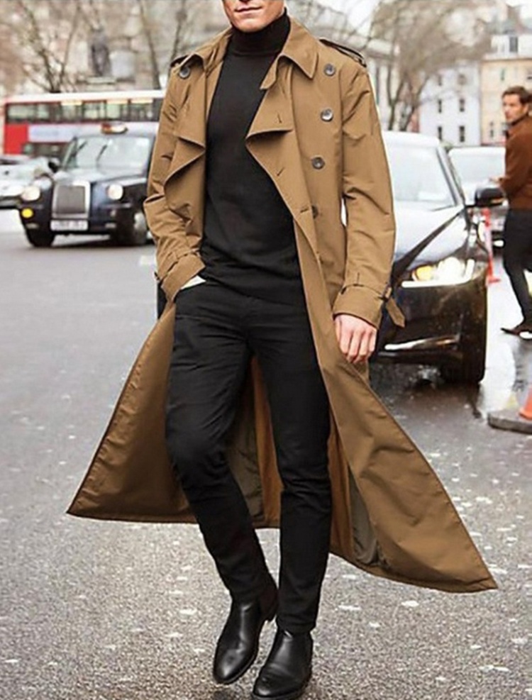 Lengthen Casual windbreaker fashion European style coat