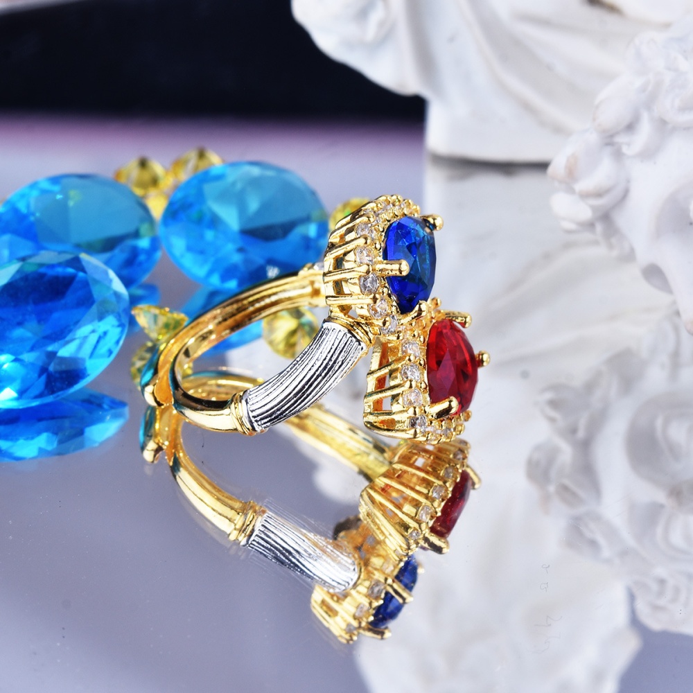 Romantic retro double color France style satin ring