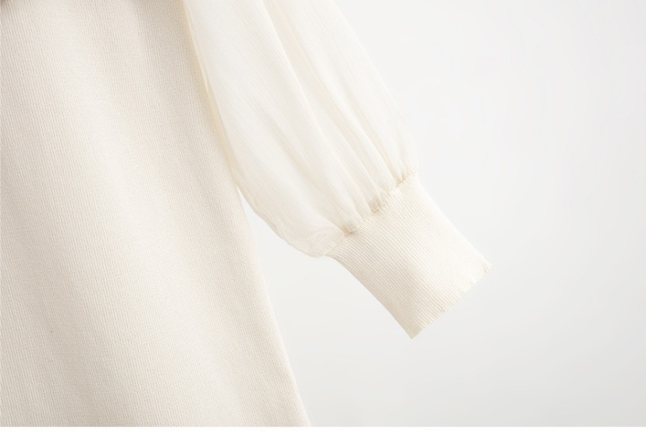 Spring ice silk gauze sleeve splice dress for women