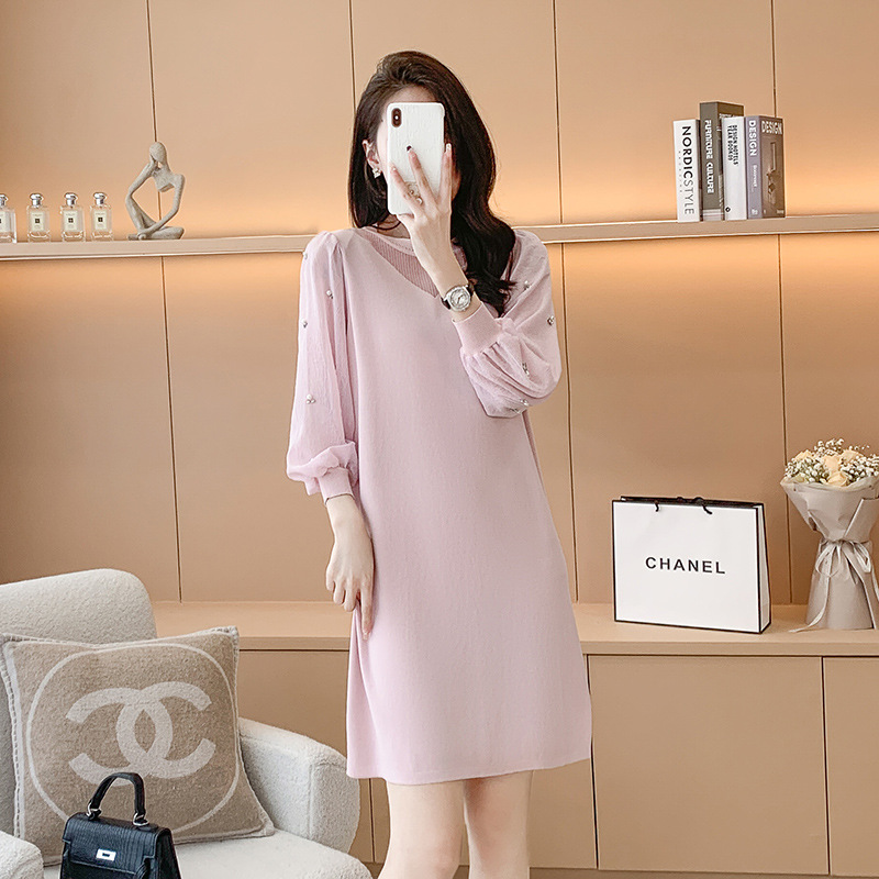 Knitted large yard spring bottoming dress for women