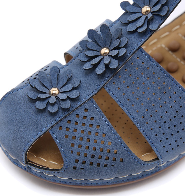 Velcro massage all-match slipsole flowers sandals for women