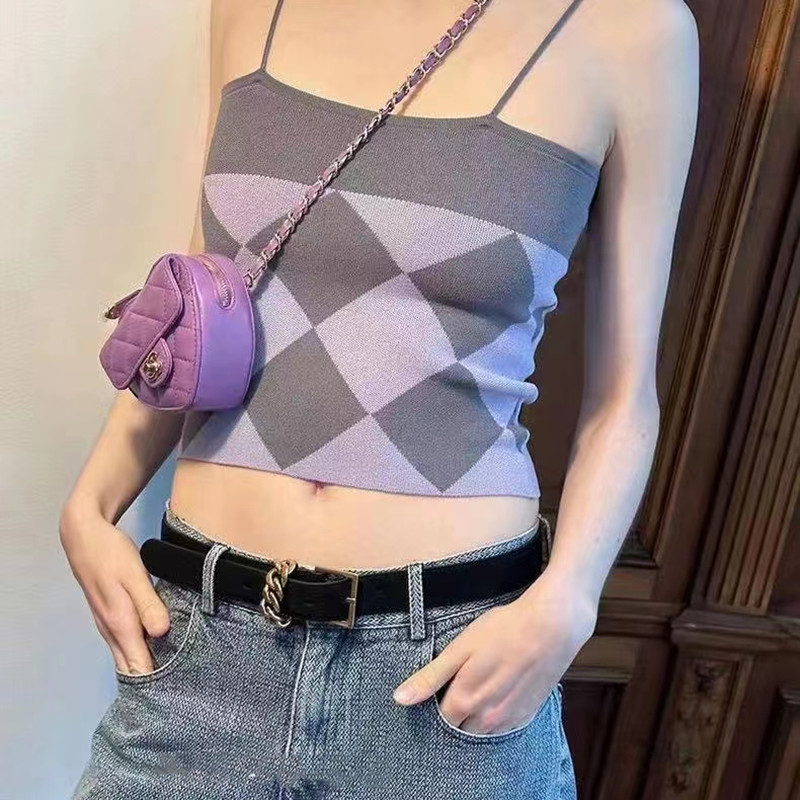 Spring and summer slim mixed colors short vest for women