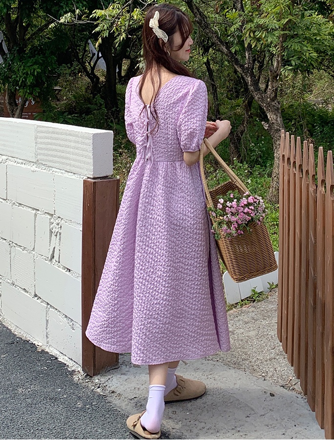 Summer tender France style fold white dress