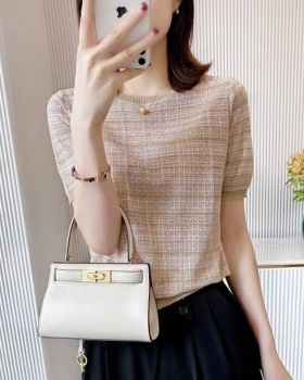 Thin air conditioning tops short sleeve sweater