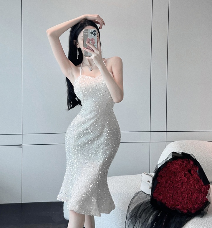 Package hip glitter dress sequins slim evening dress for women