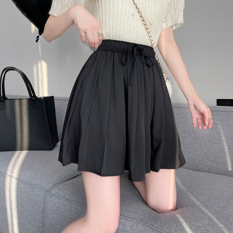 High waist drape short skirt pleated skirt for women