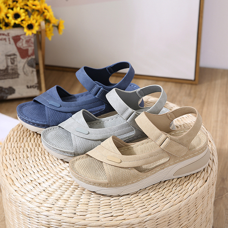 Casual velcro large yard cozy thick crust portable sandals