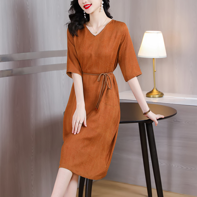 Luxurious real silk dress