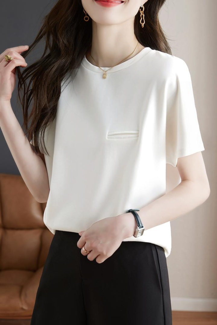 Summer round neck tops loose T-shirt for women
