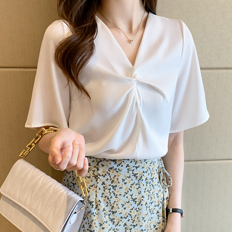 Korean style summer shirt short sleeve all-match tops