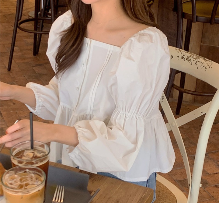 France style square collar sweet loose shirt