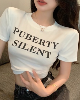 Printing round neck T-shirt spicegirl tops for women
