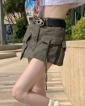 Pocket low-waist short skirt