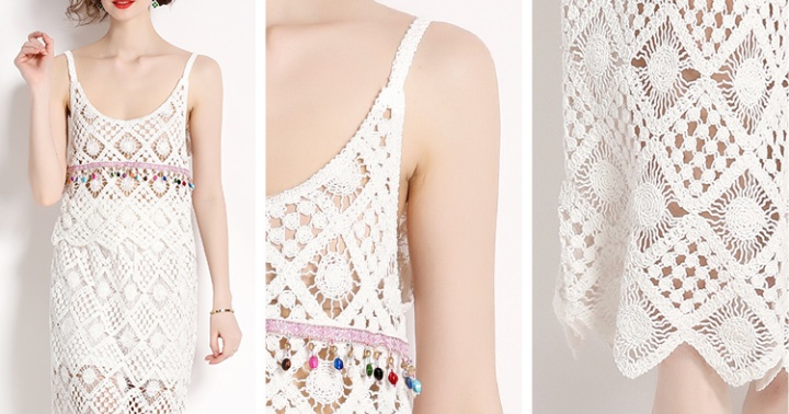 Summer high waist vest lace sling skirt 2pcs set for women