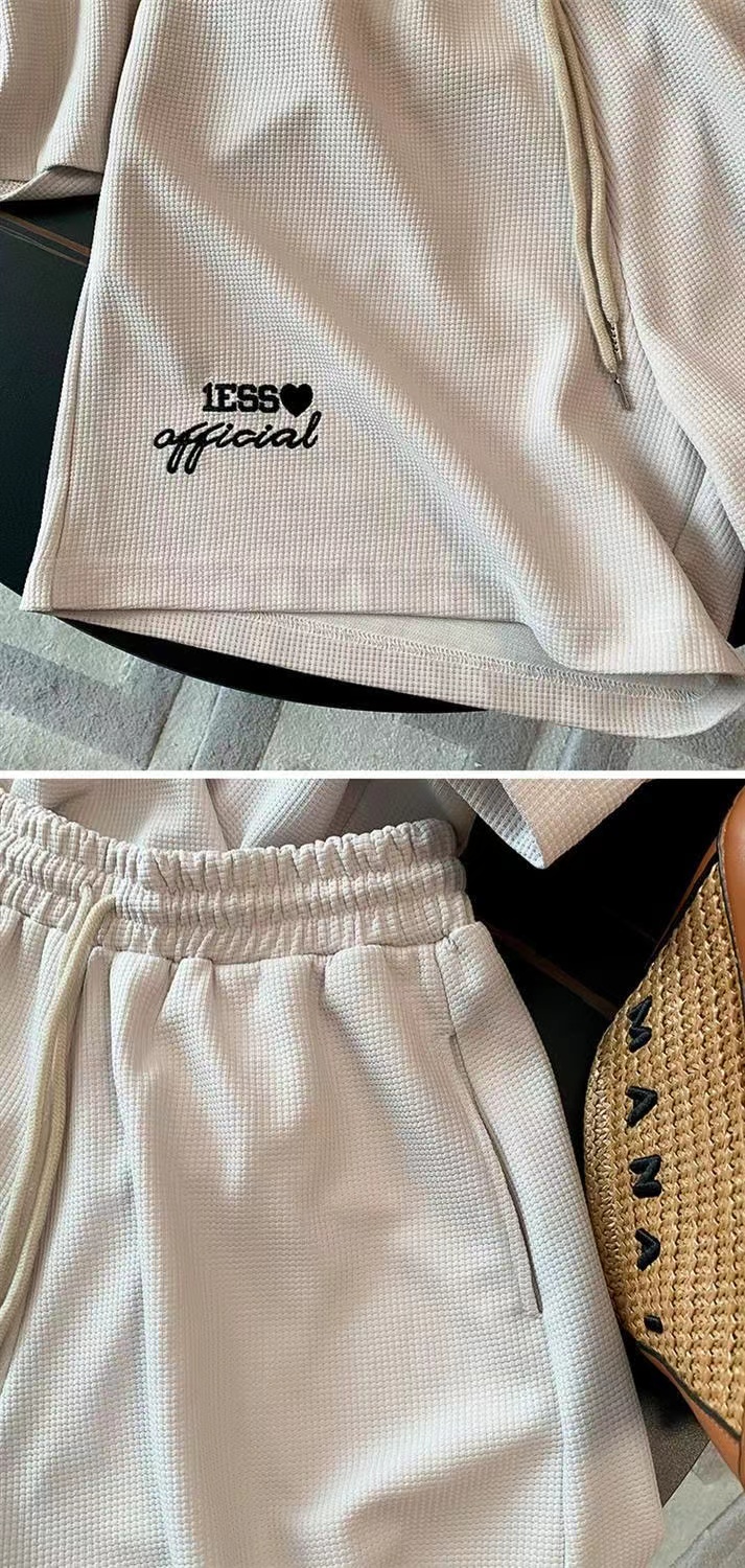 Korean style summer college style shorts 2pcs set for women