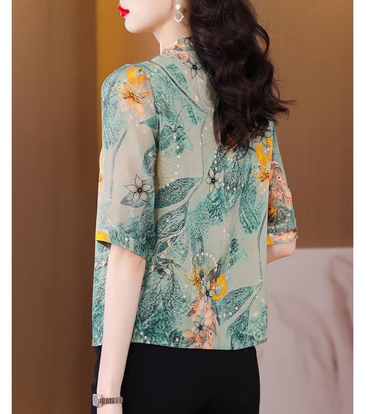 Real silk silk small shirt Chinese style tops for women